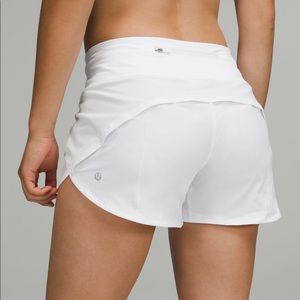 Lululemon white speed up shorts size 8 4” inseam